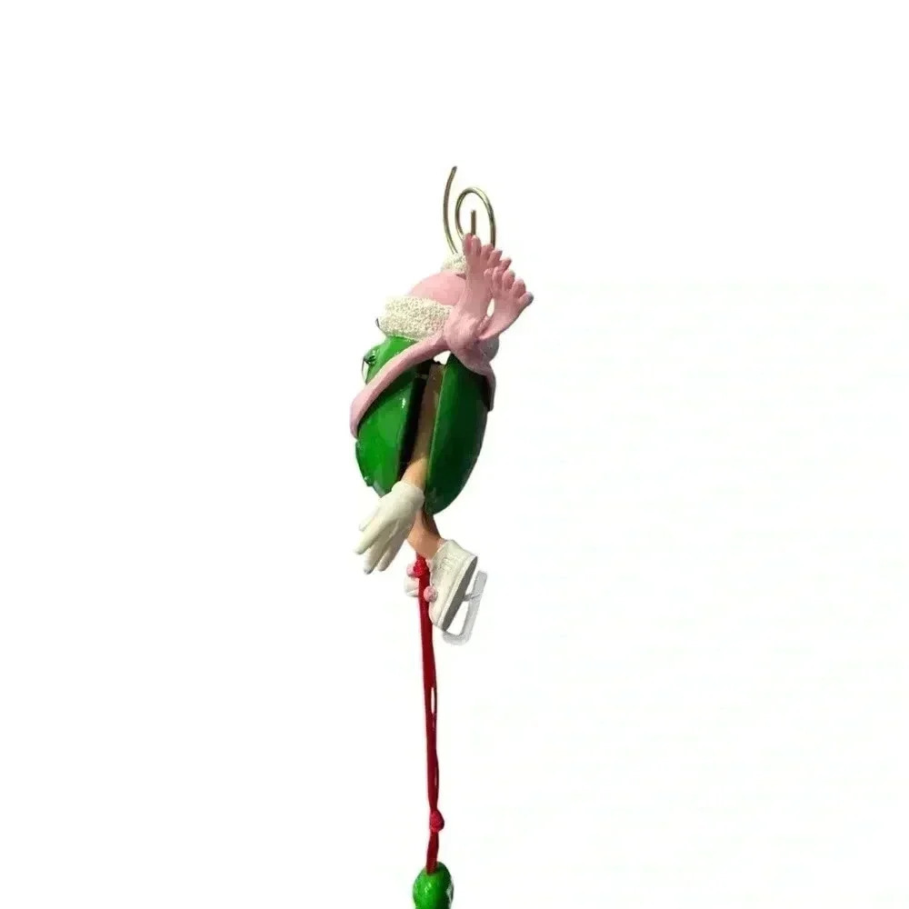 M&M Miss Green On Ice Skates Christmas Holiday Ornament - Picture 3 of 6